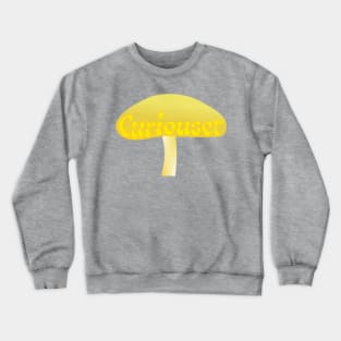 Curiouser Yellow Mushroom from Alice in Wonderland - Green Crewneck Sweatshirt